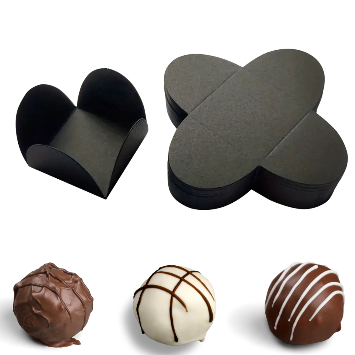 Forros de Papel para Chocolate, 50pz - Negro