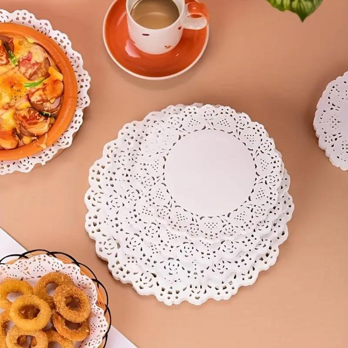 Blonda Blanca para Postres o Decoración, 16.5cm - 50 piezas
