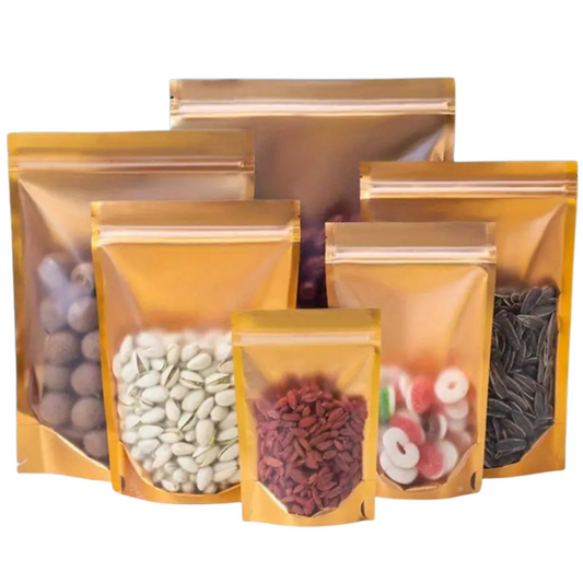 Bolsa Resellable con Ventana Esmerilada - 18x26cm (500g), 50 piezas