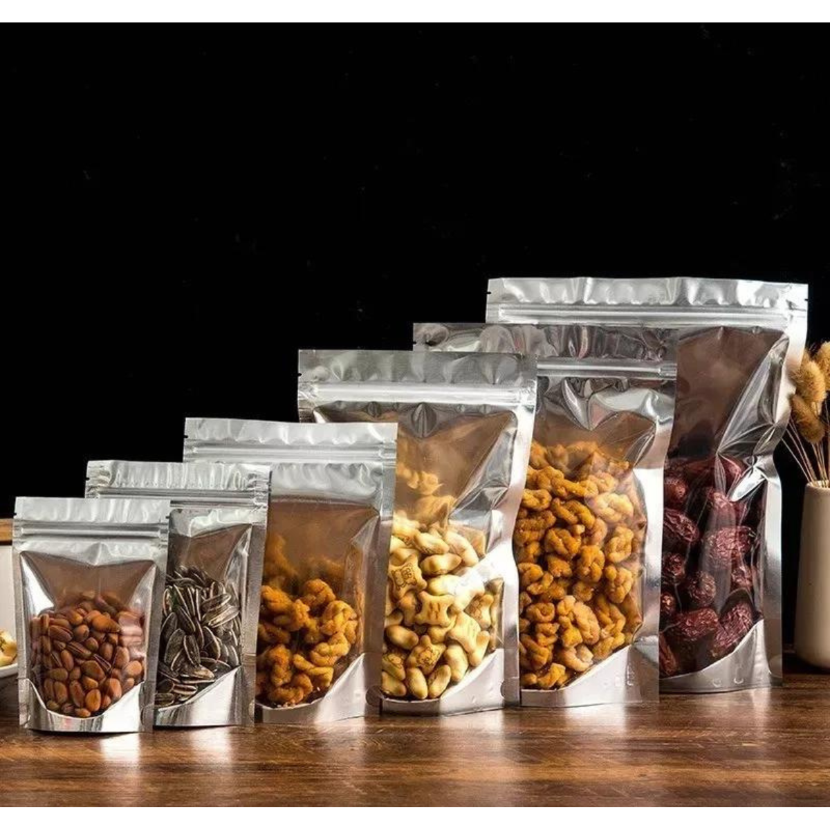 Bolsa Metalizada con Ventana Transparente - 14x20cm, 50 piezas