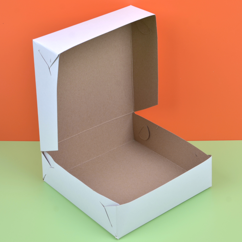 Caja Blanca Lisa para Pastel - 20x20x16cm, 10 Piezas