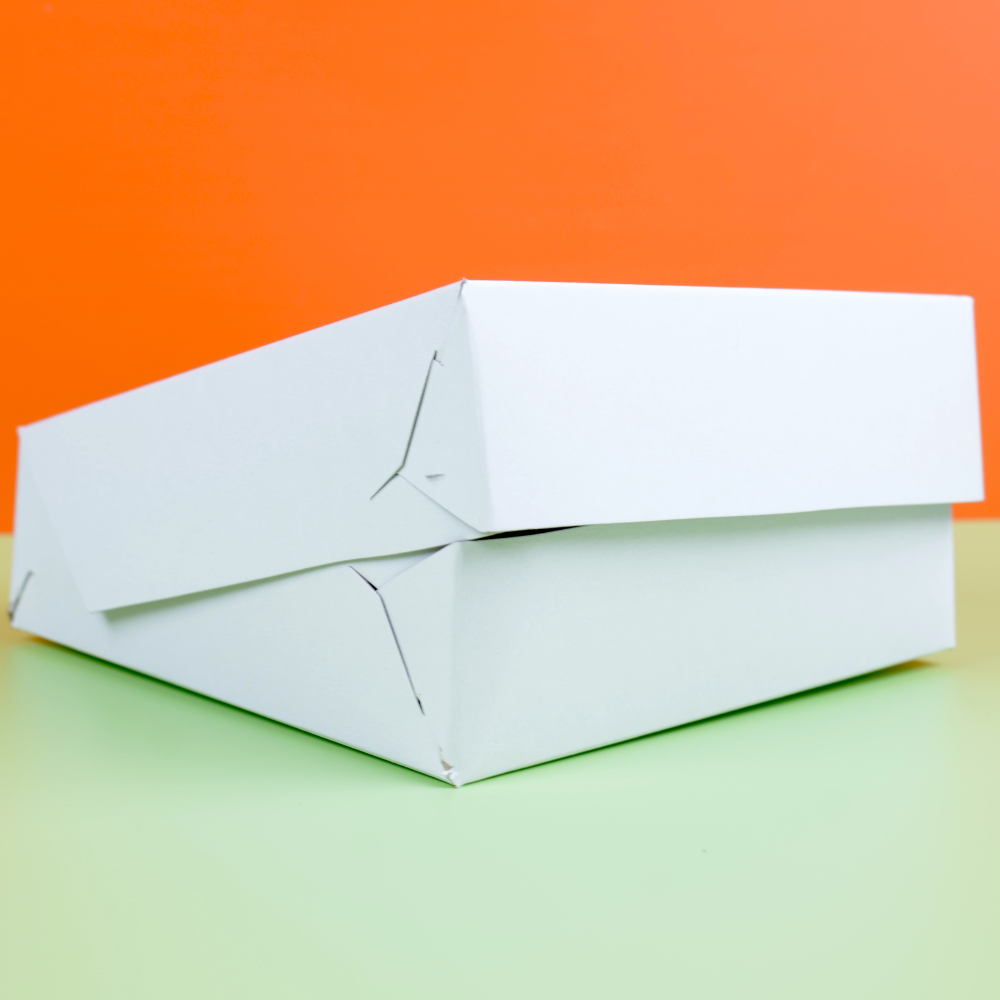 Caja Blanca Lisa para Pastel - 20x20x6cm, 10 Piezas