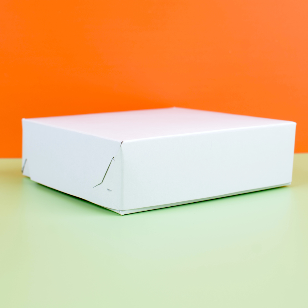 Caja Blanca Lisa para Pastel - 20x20x6cm, 10 Piezas