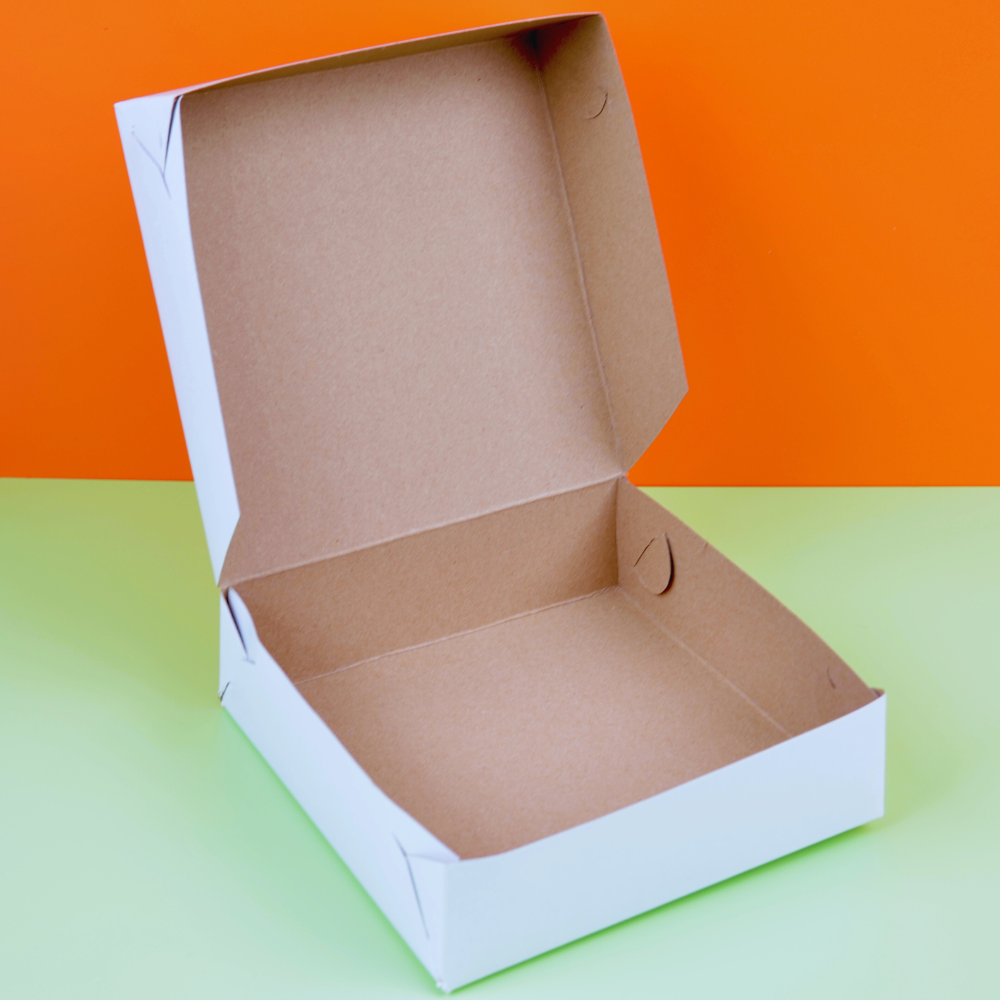 Caja Blanca Lisa para Pastel - 30x30x10cm, 10 Piezas