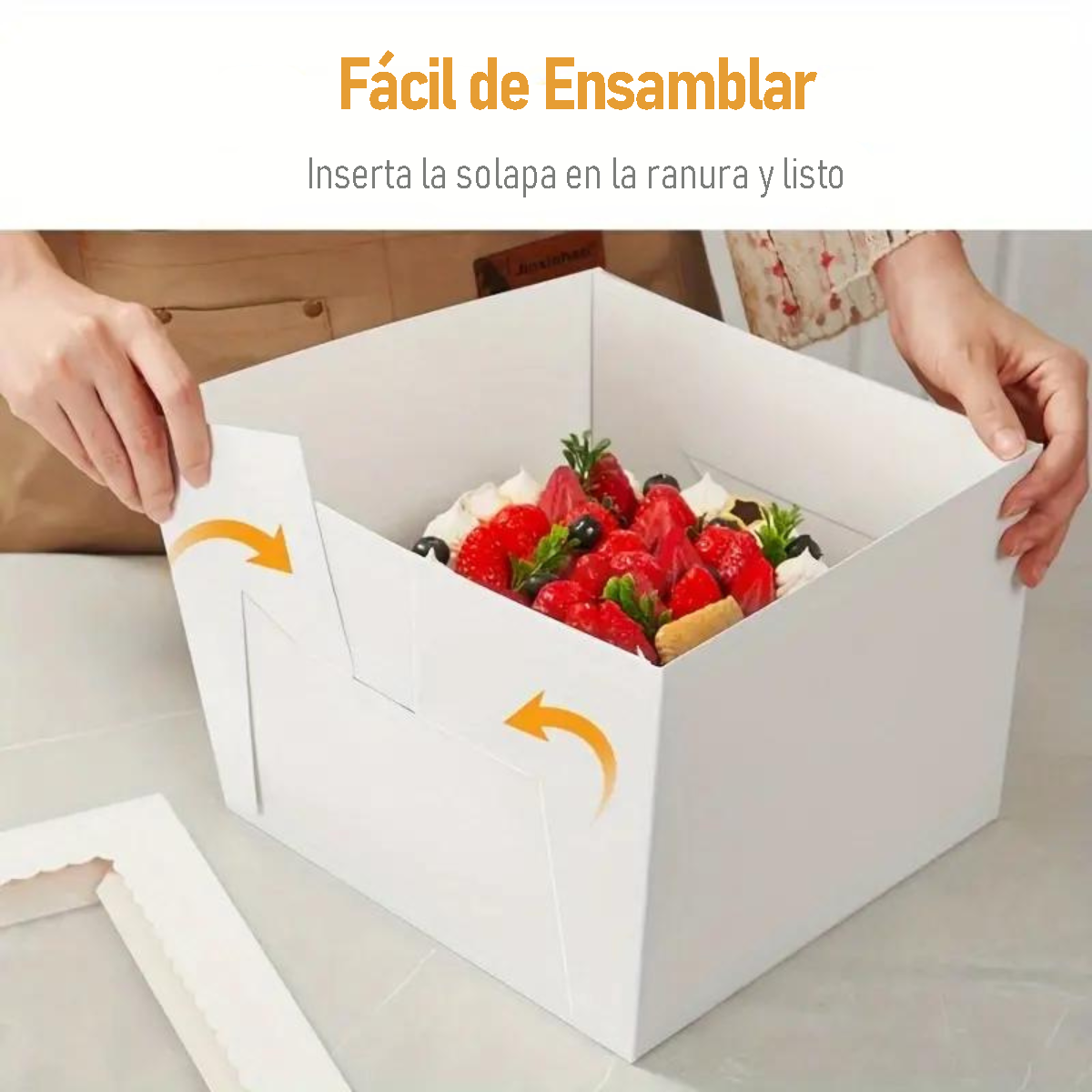 Caja Blanca Lisa para Pastel con Ventana - 20x20x20cm, 10 Piezas