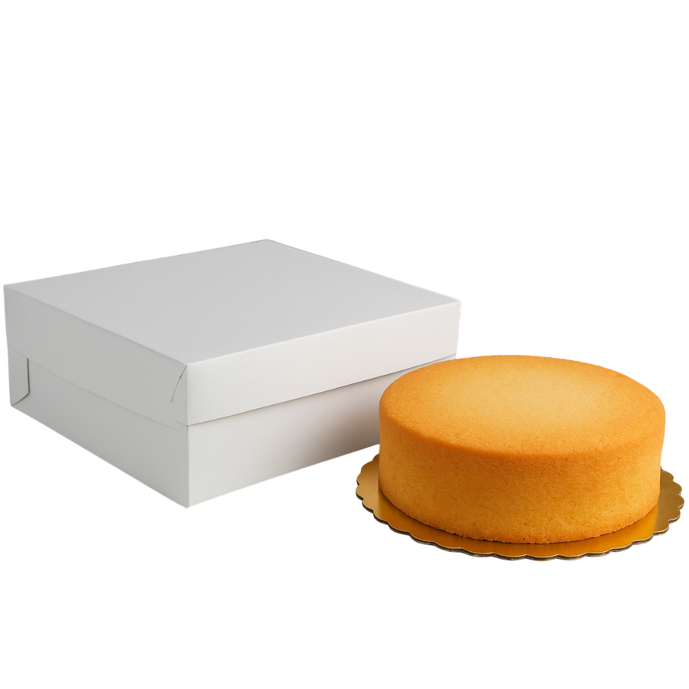 Caja Blanca Lisa para Pastel - 30x30x10cm, 10 Piezas