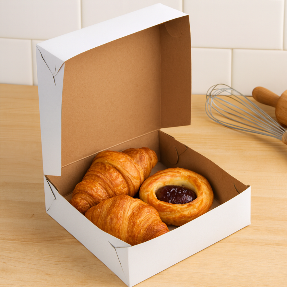 Caja Blanca Lisa para Pastel - 30x30x10cm, 10 Piezas