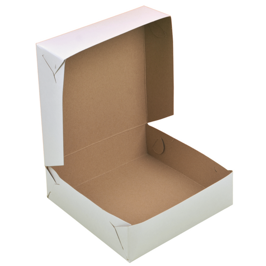 Caja Blanca Lisa para Pastel - 20x20x16cm, 10 Piezas