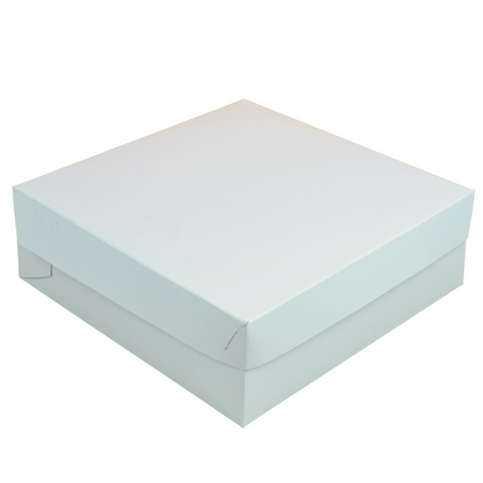 Caja Blanca Lisa para Pastel - 30x30x10cm, 10 Piezas