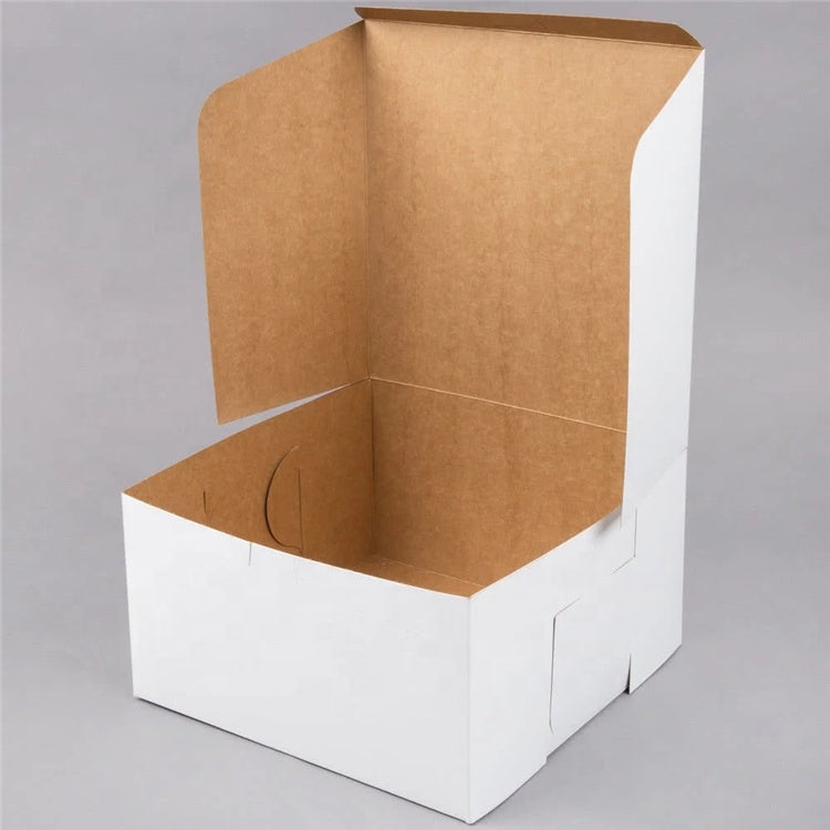 Caja Blanca Lisa para Pastel - 20x20x10cm, 10 Piezas