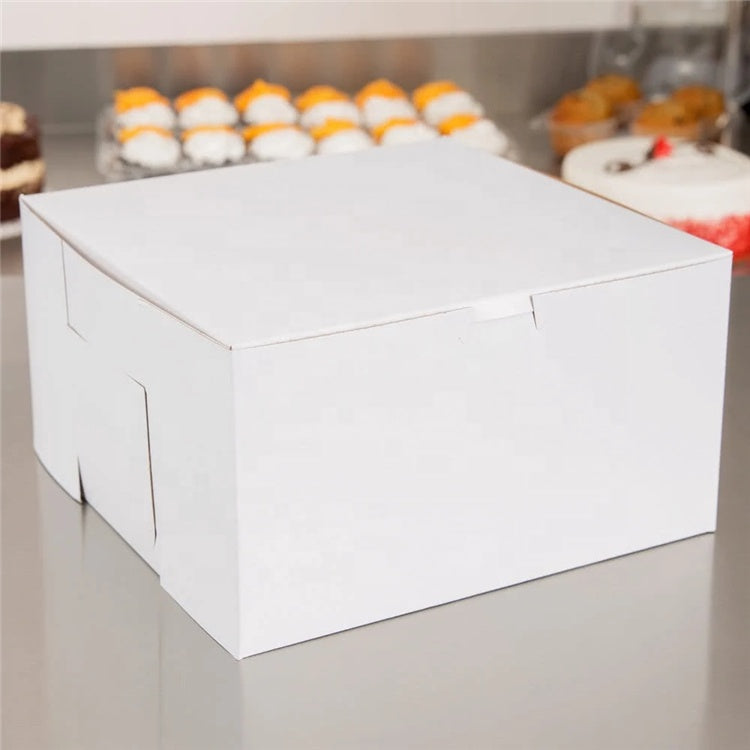 Caja Blanca Lisa para Pastel - 20x20x10cm, 10 Piezas