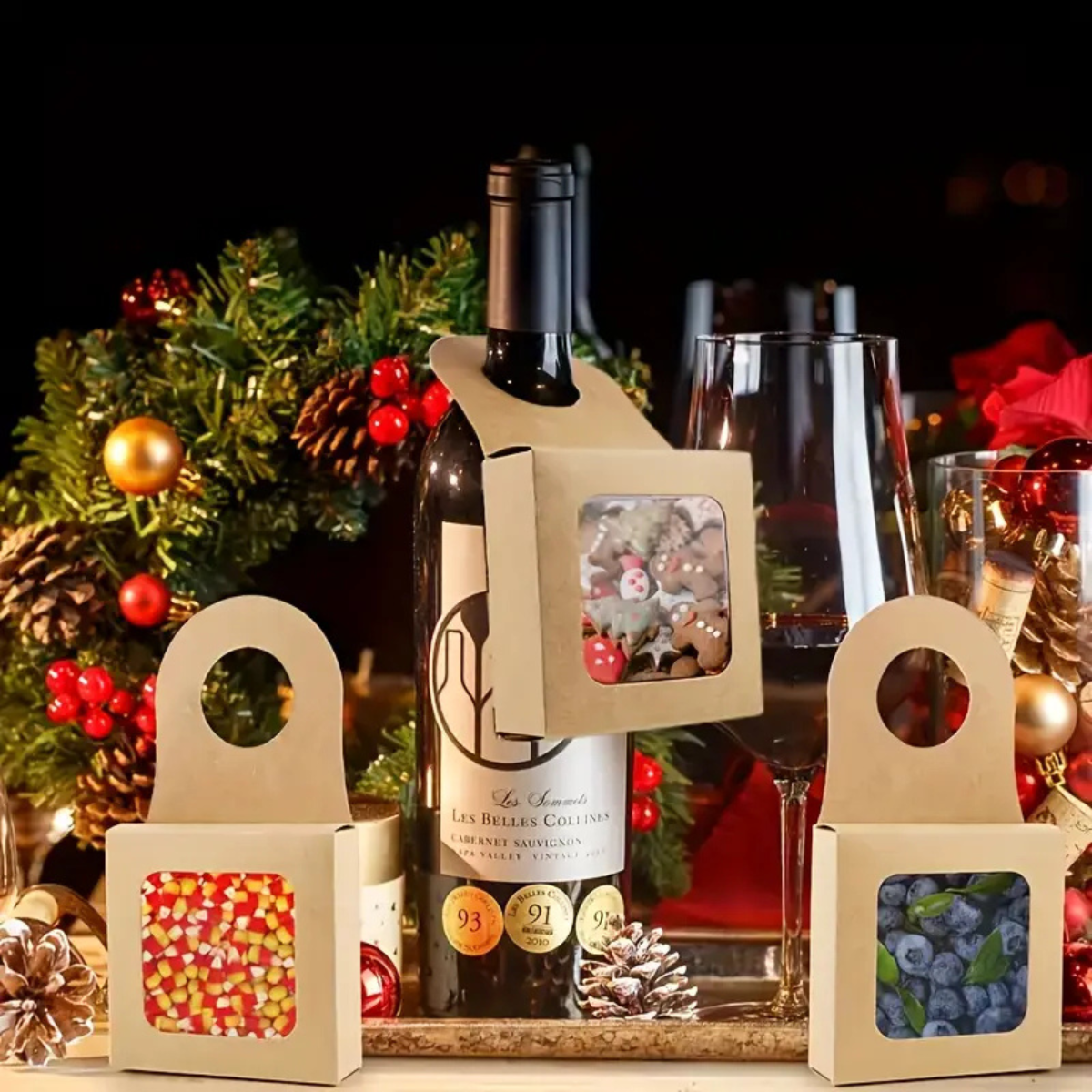 Cajas de Regalo para Botella de Vino, 10pz - Kraft