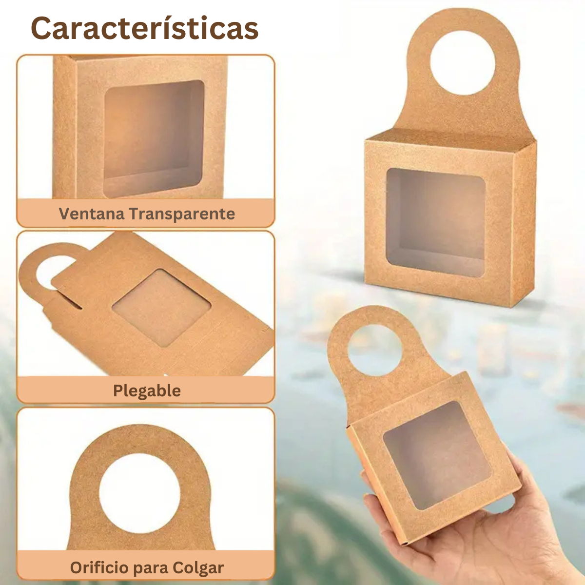 Cajas de Regalo para Botella de Vino, 10pz - Kraft