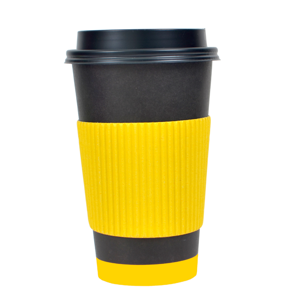 Fajillas Para Vaso De Bebida Caliente (Amarillo) - 100pz