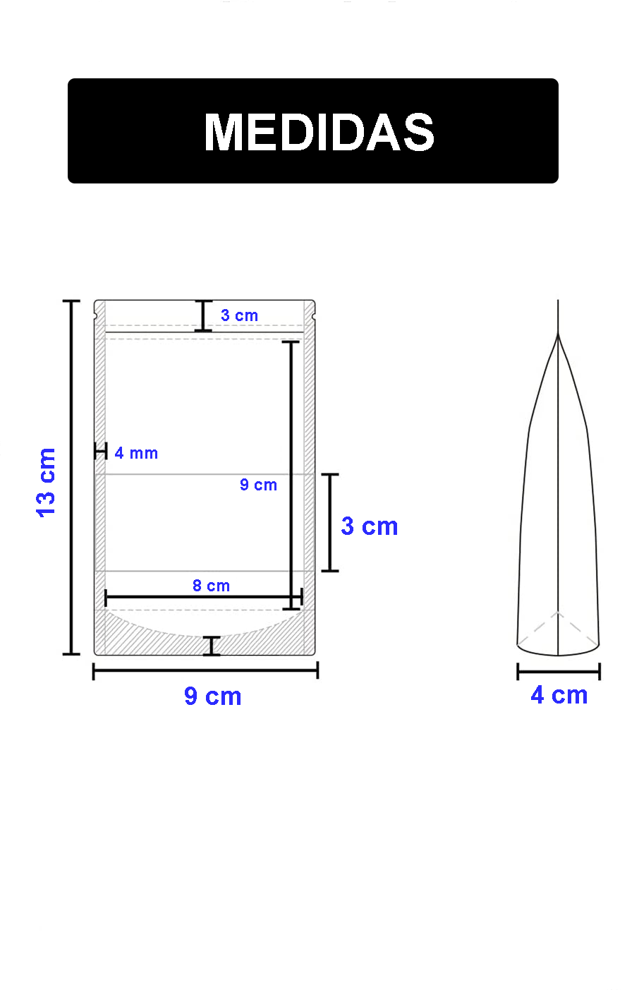 Bolsa Kraft Blanca de Barrera - 9x13cm (60g), 50 piezas