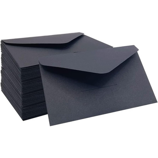 Mini Sobres para Tarjetas de Regalo, 50pz - Negro