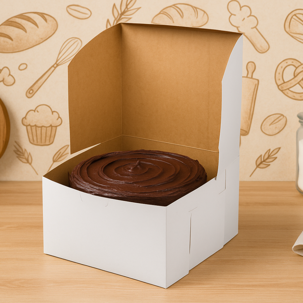 Caja Blanca Lisa para Pastel - 35x35x13cm, 10 Piezas