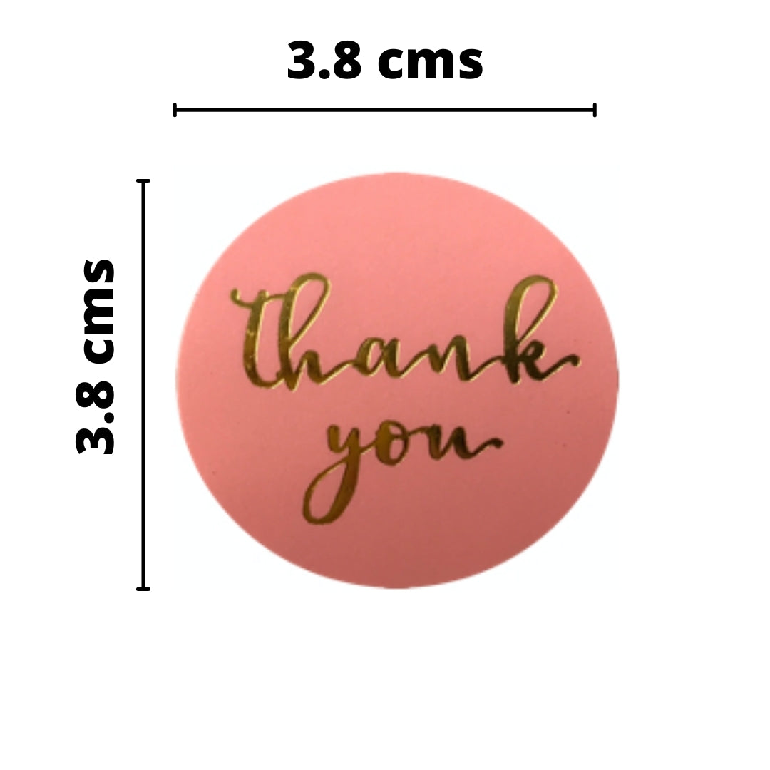 500 Etiquetas Adhesivas Gracias/Thank You Big Pink