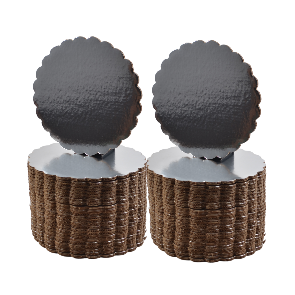 Base para Pastel Plata Festoneada - 30cm, 10 piezas