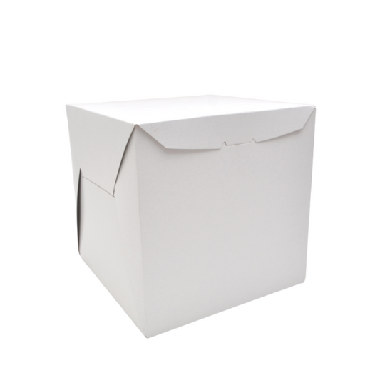 Caja Blanca Lisa para Pastel - 22x22x22cm, 10 Piezas