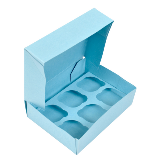 Caja Para Cupcake 6 Cavidades - 20 Piezas (azul)