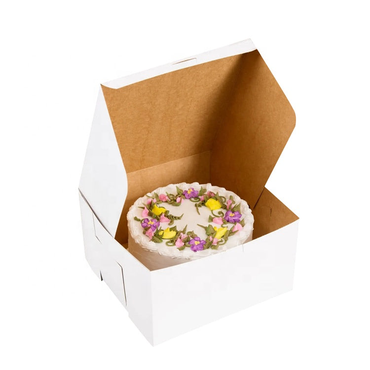 Caja para tartas, color blanco 26x26 cm, Decora