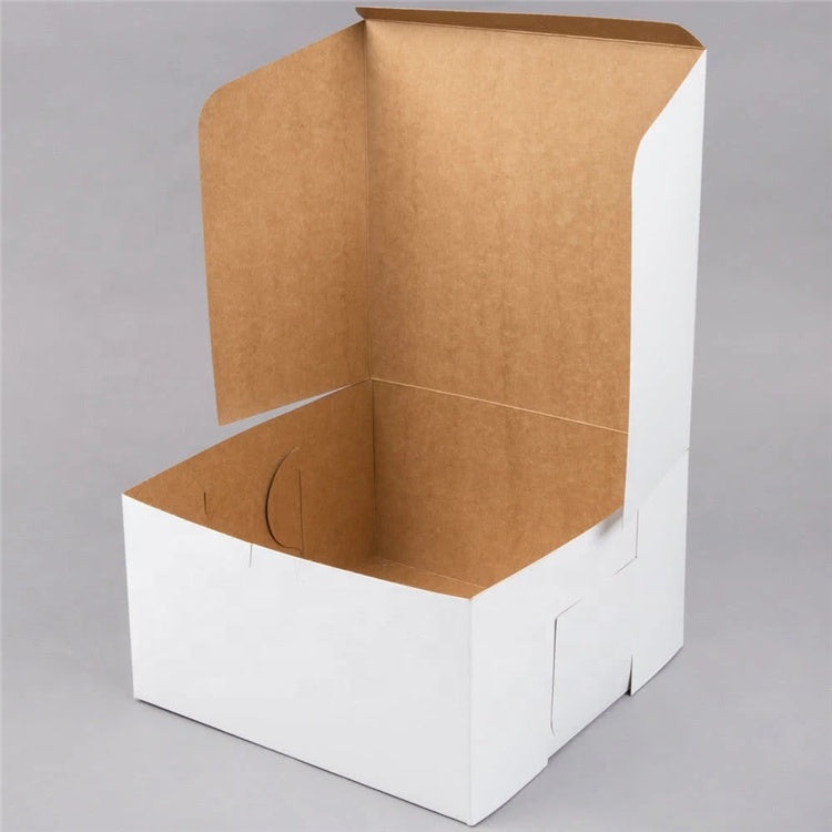 Caja Blanca Lisa para Pastel - 23x23x13cm, 10 Piezas