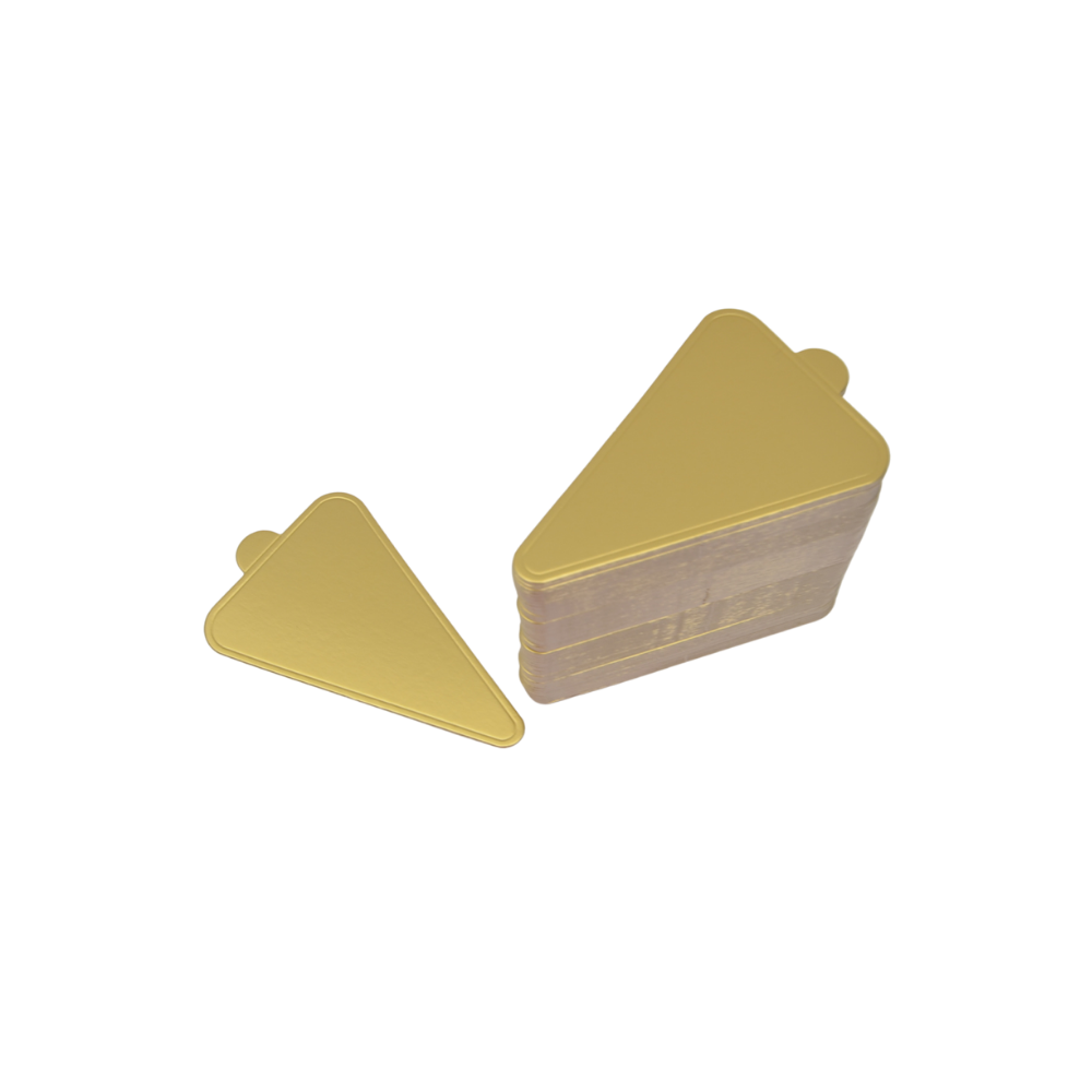 Bases Doradas para Mini Postre - Triangulo, 100 piezas 9cm