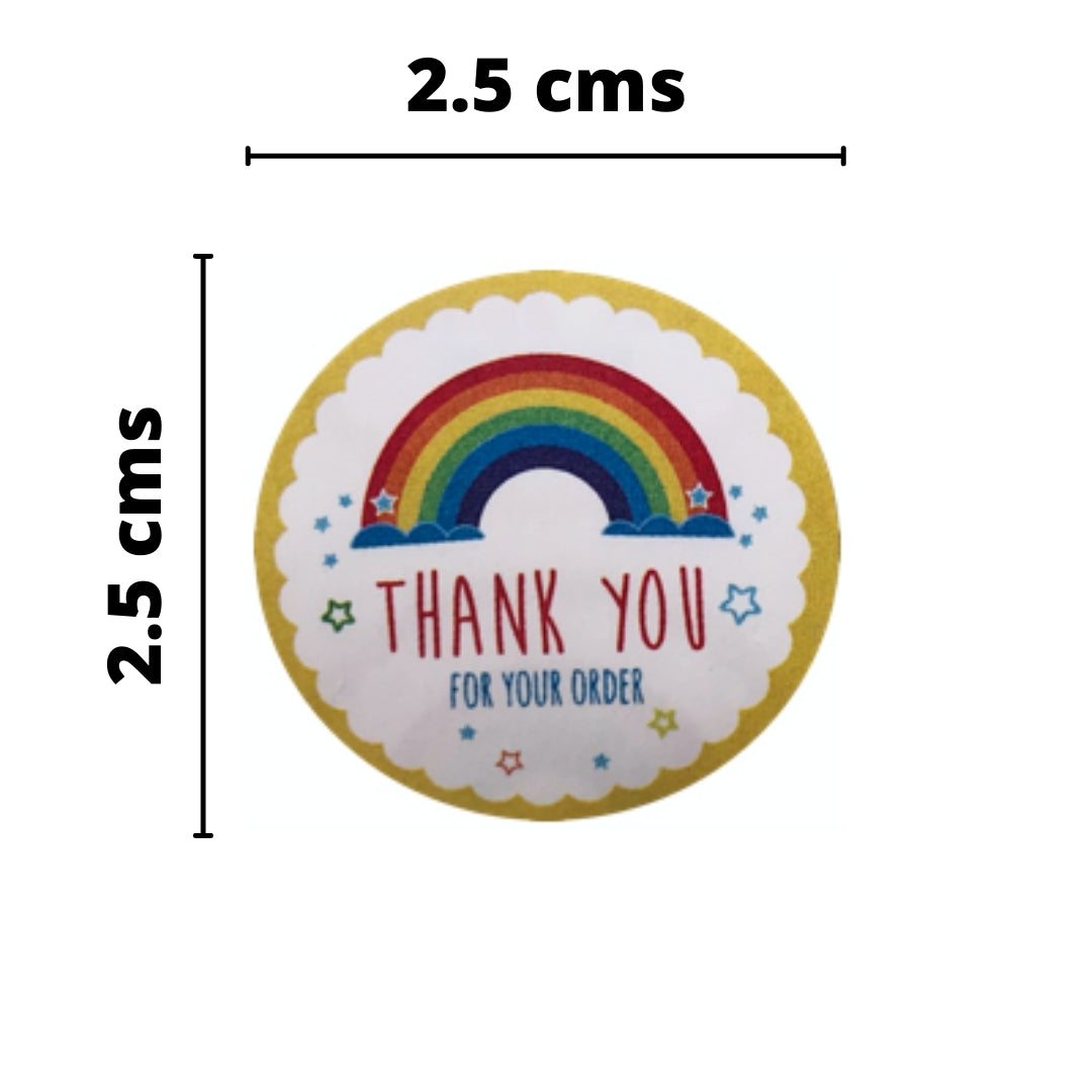 500 Etiquetas Adhesivas Gracias/Thank You Rainbow