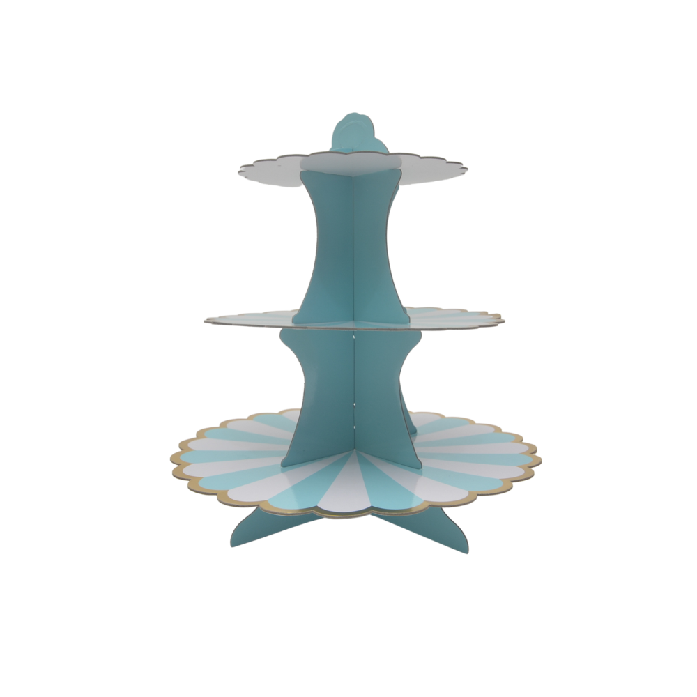 Torre para Cupcakes Azul - 3 Niveles, 1 set