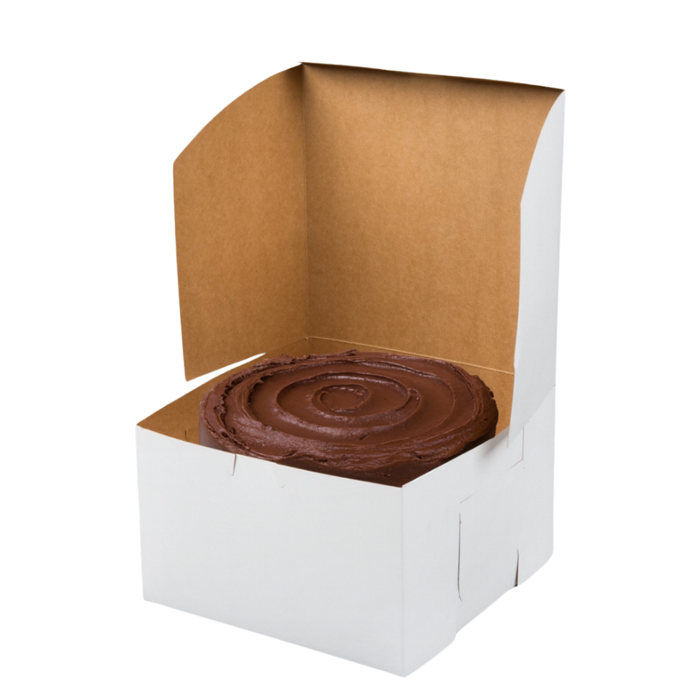 Caja Blanca Lisa para Pastel - 20x20x13cm, 10 Piezas