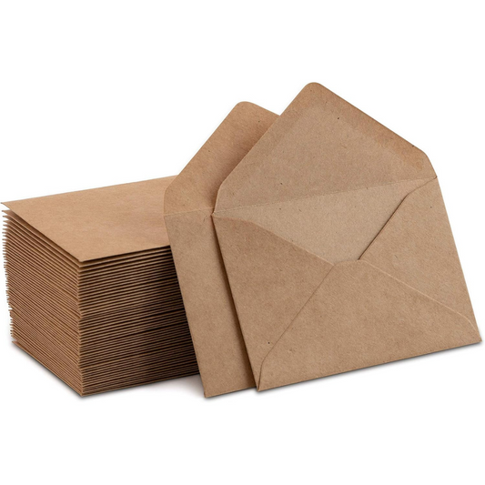 Mini Sobres para Tarjetas de Regalo, 50pz - Kraft