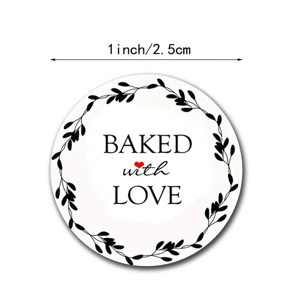 500 Etiquetas Adhesivas de Gracias - "Baked with Love"