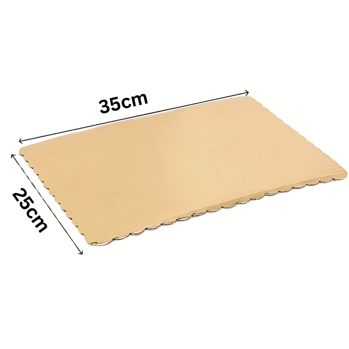 Base para Pastel Dorada Festoneada - 25cm x 35cm, 10 piezas