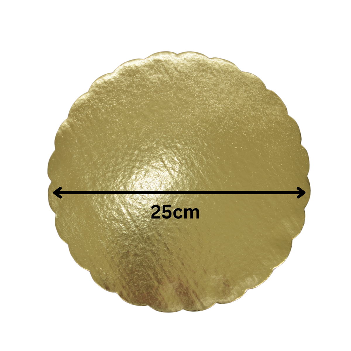 Base para Pastel Dorada Festoneada - 25cm, 10 piezas