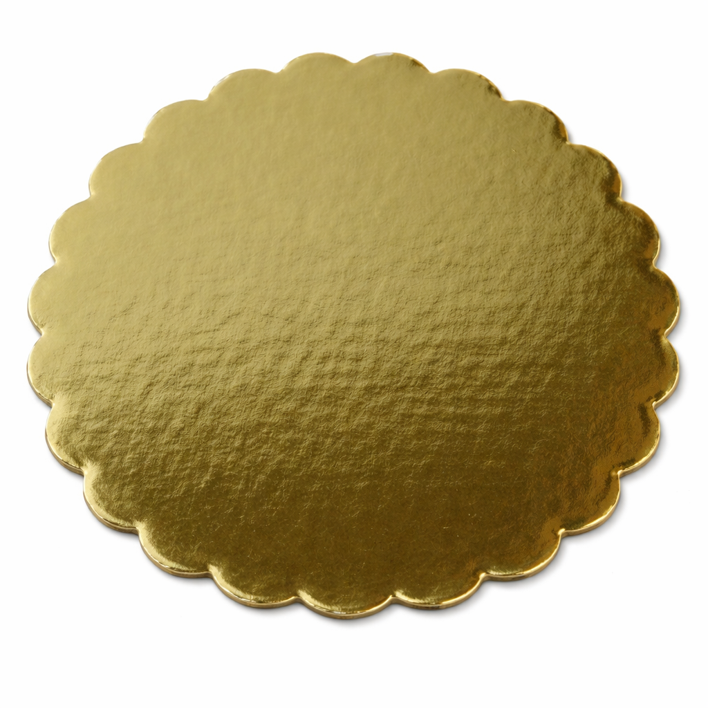 Base para Pastel Dorada Festoneada - 25cm, 10 piezas