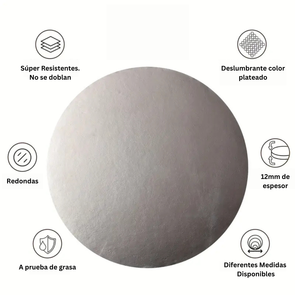 Bases para Pastel Doble Liston - 40cm, 5 piezas