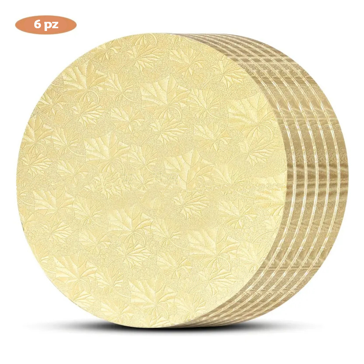 Bases Dobles Premium Dorado para Pastel - 30cm, 6 piezas