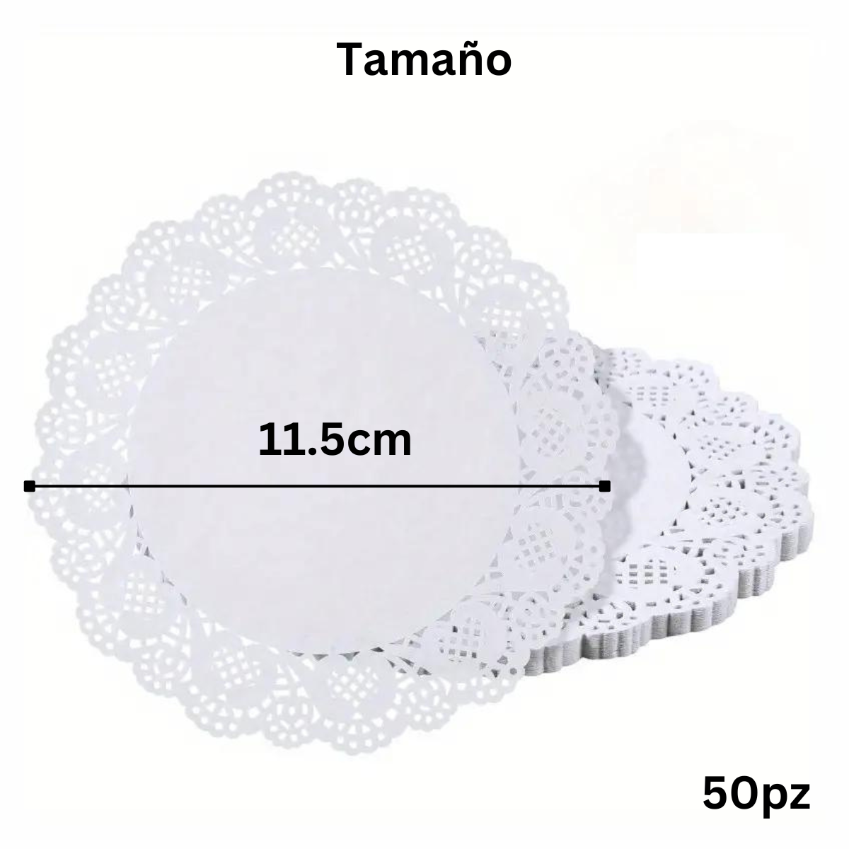 Blonda Blanca para Postres o Decoración, 11.5cm - 50 piezas