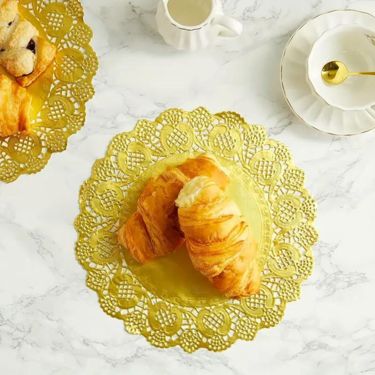 Blonda Dorada para Postres o Decoración, 14cm - 100 piezas