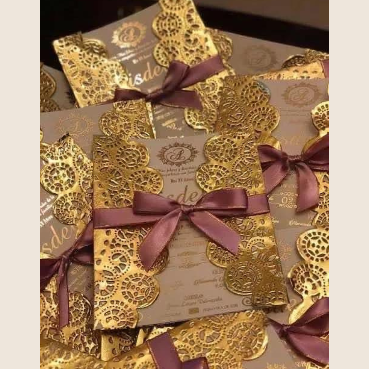 Blonda Dorada para Postres o Decoración, 14cm - 100 piezas