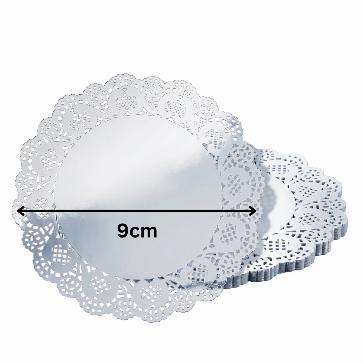 Blonda Plateada para Postres o Decoración, 9cm - 50 piezas