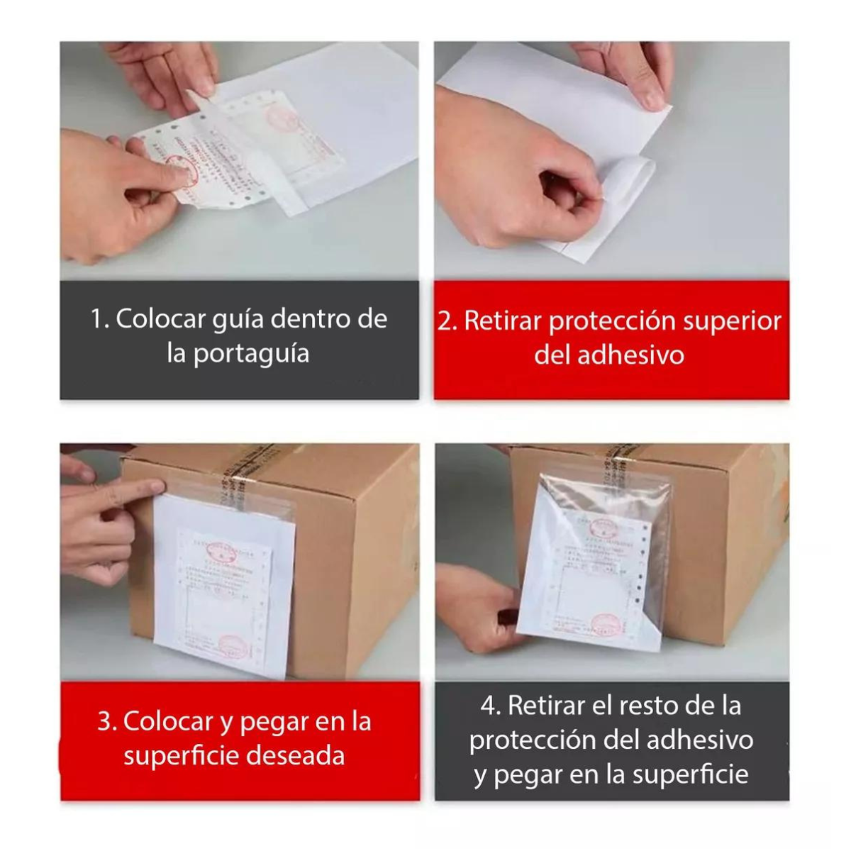 Bolsa Adhesiva Porta Guía Packing List 14cmx25cm
