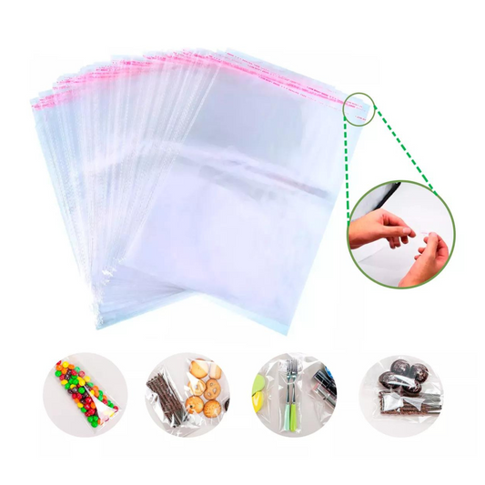 Bolsa Adhesiva de Celofán 12x20cm - 100 Piezas