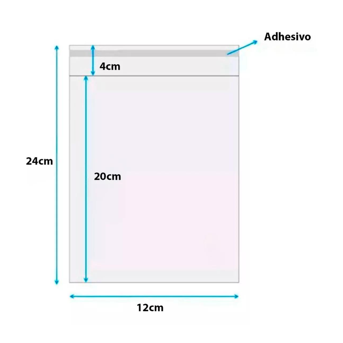 Bolsa Adhesiva de Celofán 12x20cm - 100 Piezas