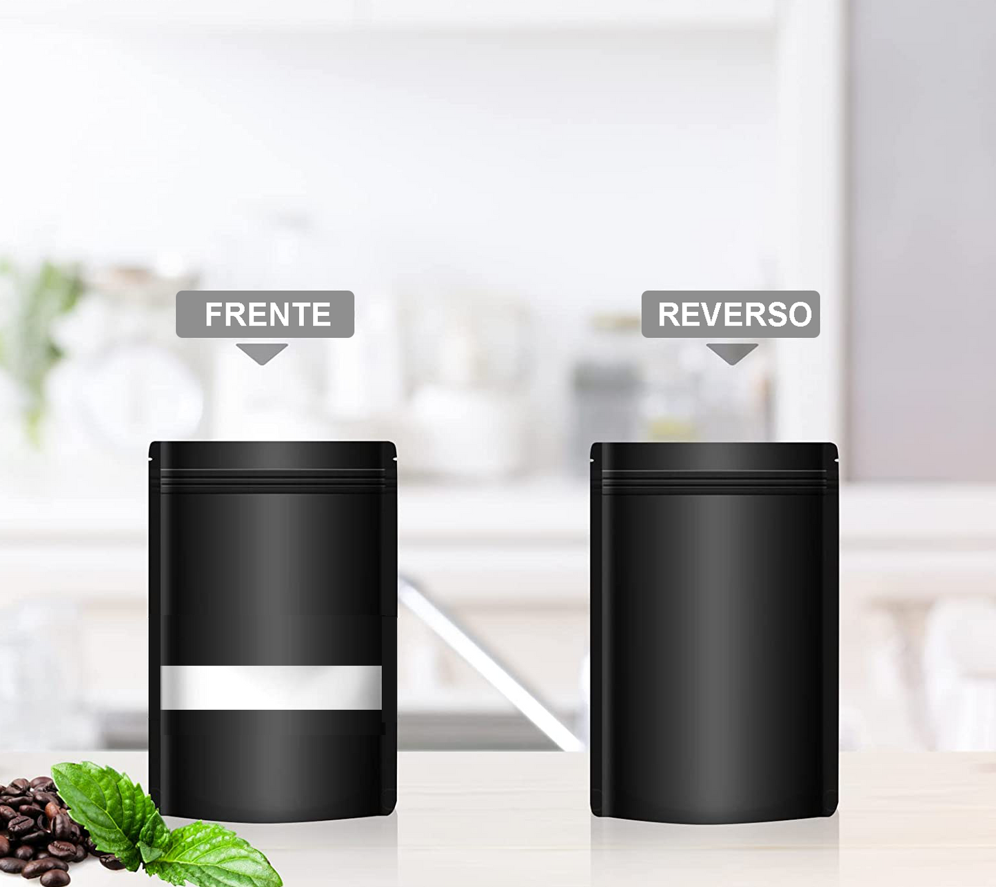 Bolsa Kraft Negra de Barrera - 22x30cm (1kg), 50 piezas