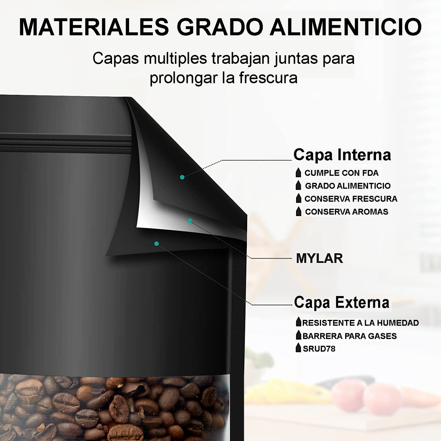 Bolsa Kraft Negra de Barrera - 22x30cm (1kg), 50 piezas