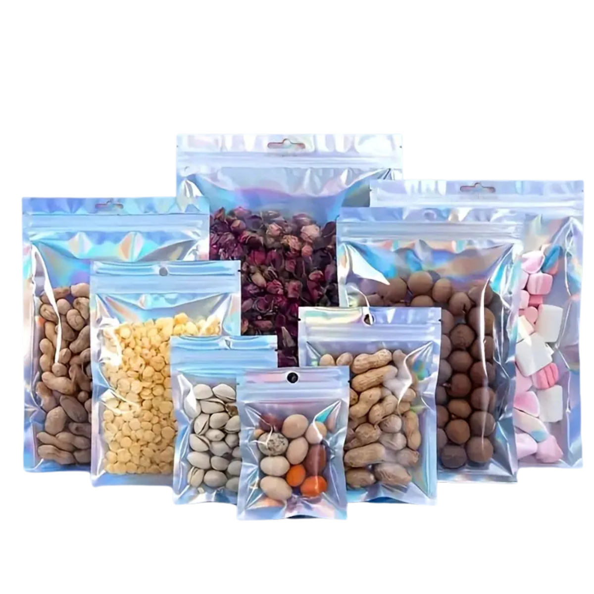 Bolsa Iridiscente Metalizada, Resellable - 18x26cm, 50 piezas