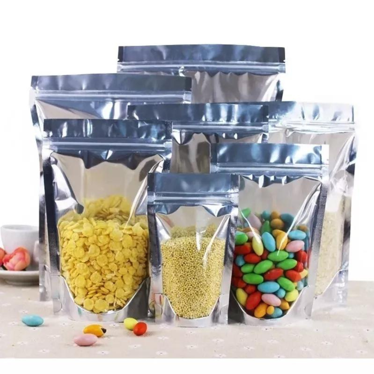 Bolsa Metalizada con Ventana Transparente - 14x20cm, 50 piezas