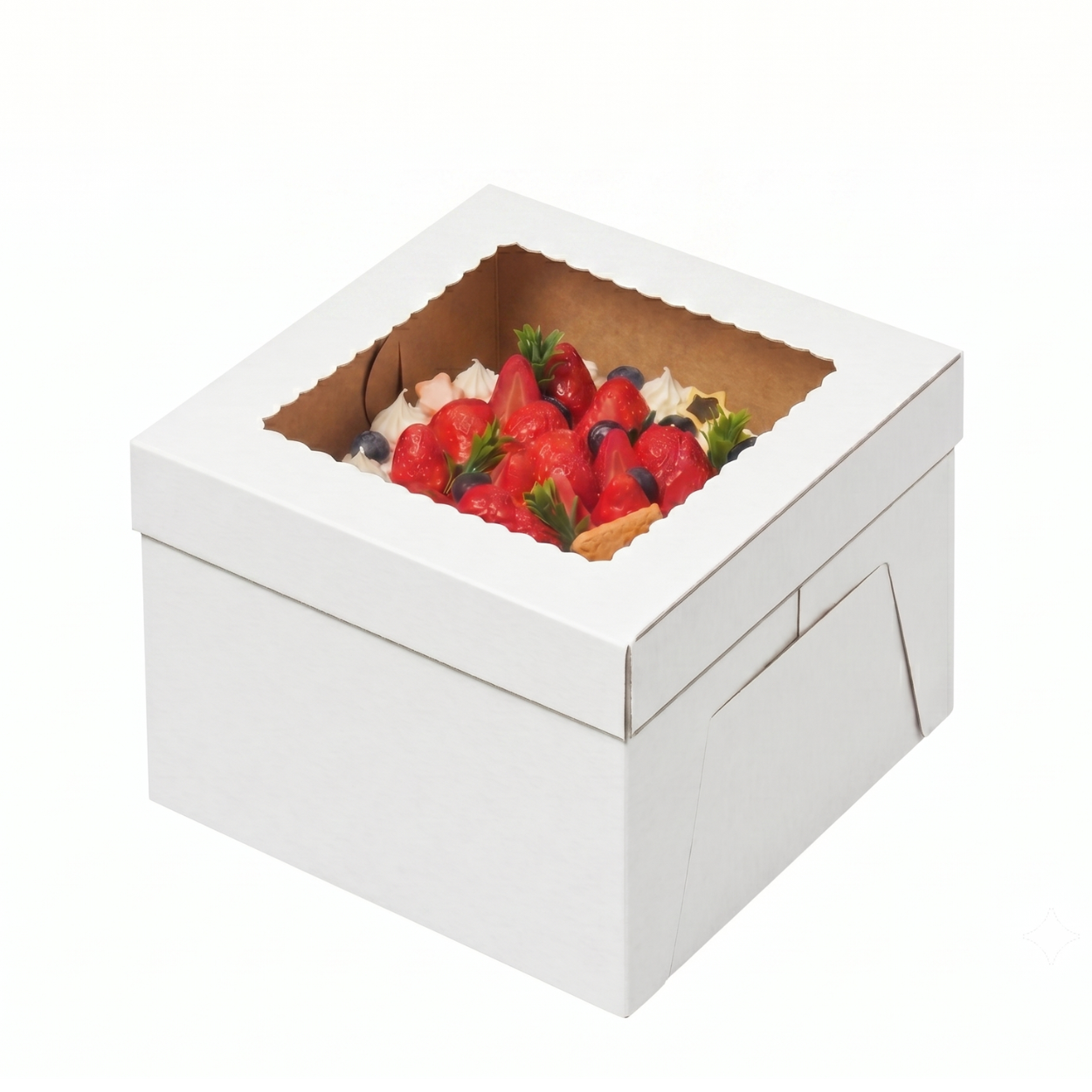 Caja Blanca Lisa para Pastel con Ventana - 20x20x20cm, 10 Piezas